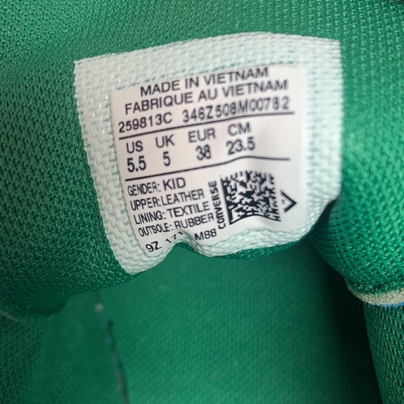 Converse One Star Suede Hawaiian Ocean Blue / Jolly Green Sneakers Kid Size 5.5 - Picture 12 of 12